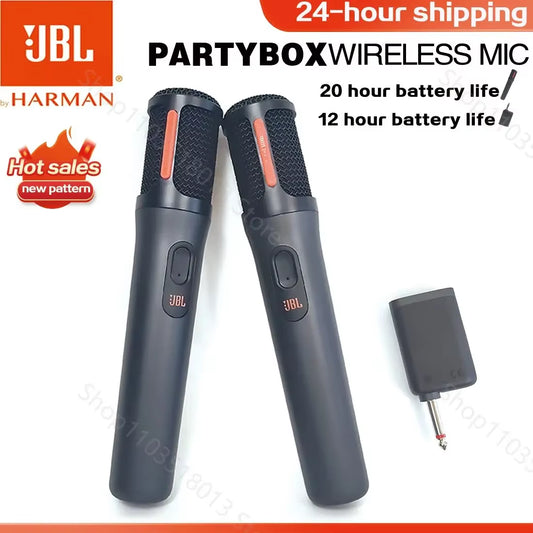 Digital Partybox PB UHF Wireless Rechargeable Portable Microphone System with Dual-Channel Receiver Voice Crisp Sound