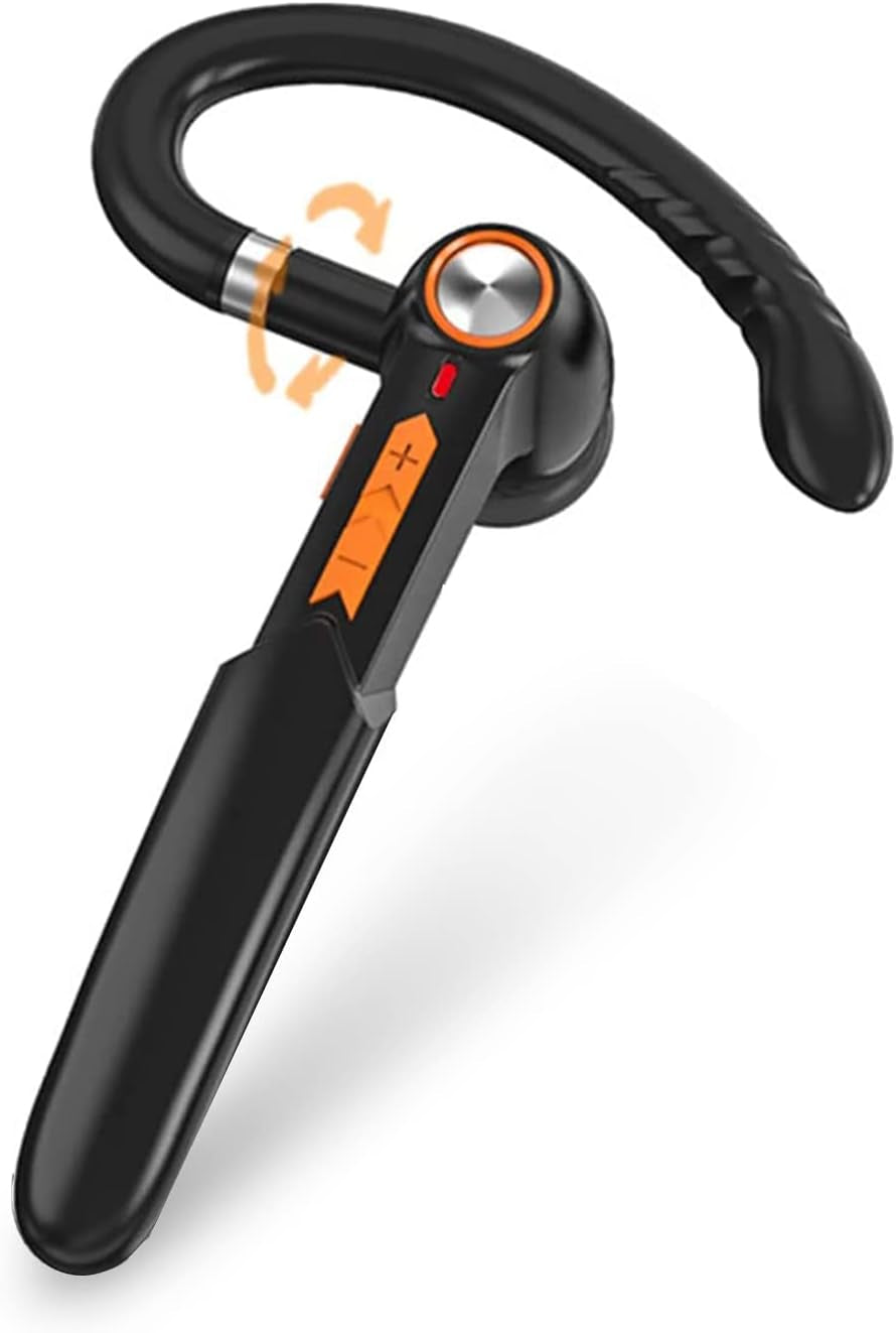 Single-Ear Bluetooth Earpiece with Noise Cancelling – Wireless Hands-Free Headset for Iphone & Cell Phones, Built-In Mic, 10Hrs Battery Life