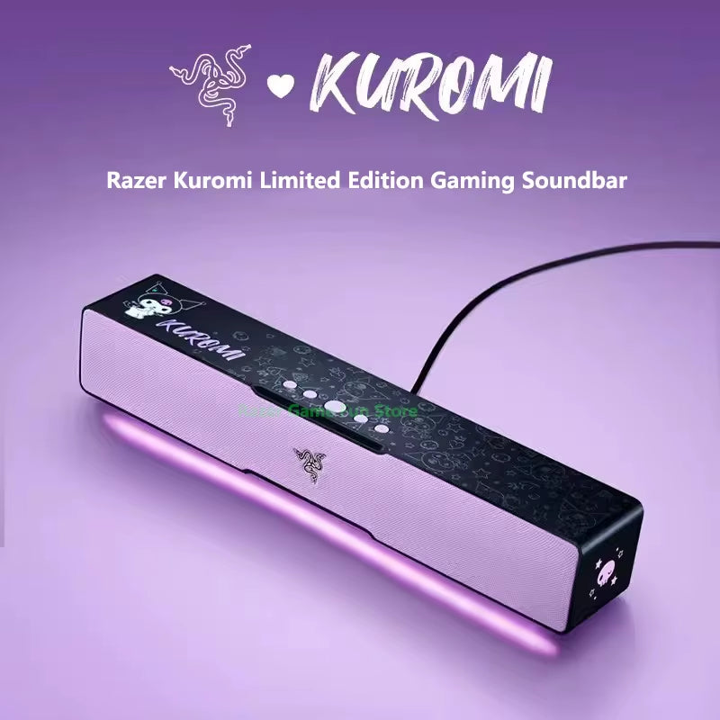 Sanrio Kuromi Edition Gaming Keyboard Dark Night Sweetheart Dual Wireless Mouse Kuromi Wired RGB Headset Compact Soundbar