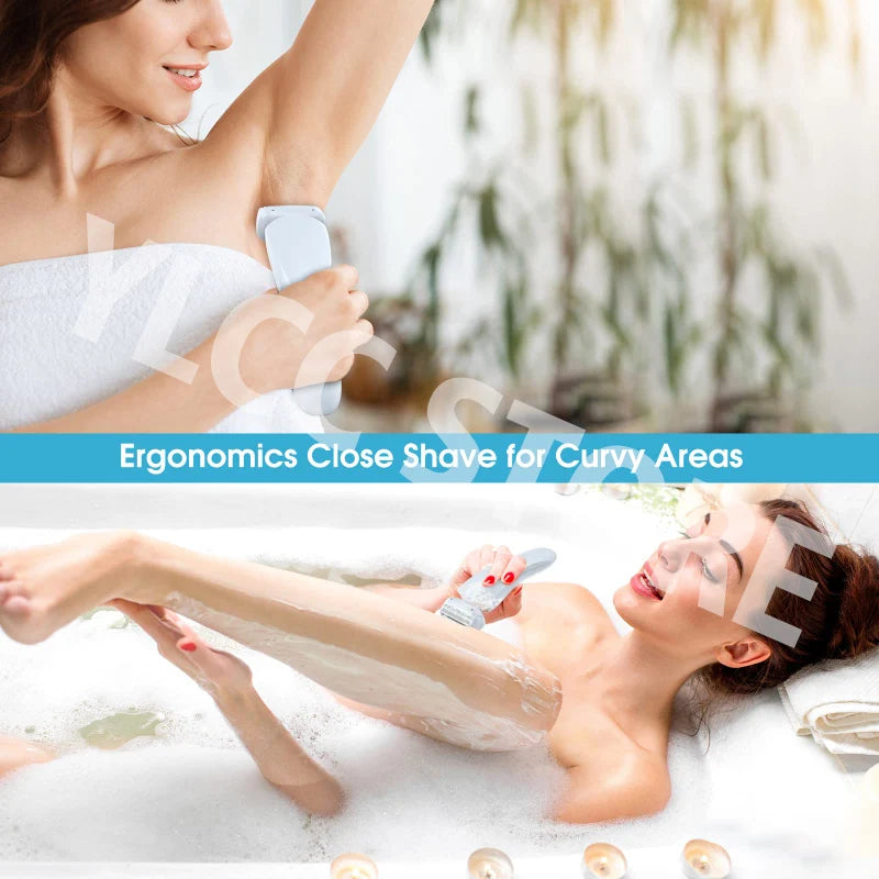 2 in 1 Electric Razors for Women Bikini Trimmer Face Shavers Hair Removal for Underarms Legs Ladies Body Trimmer IPX7 Waterproof