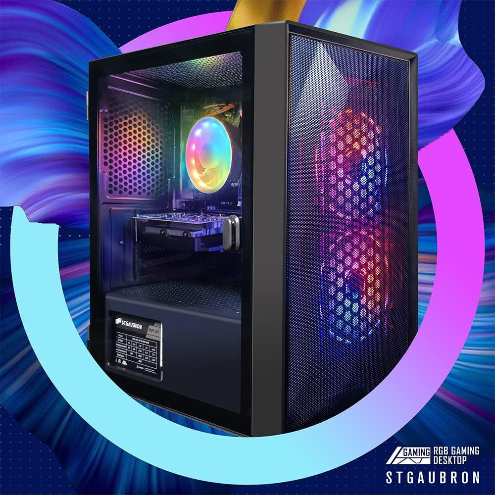 Computador Gaming com ventoinhas RGB e vidro lateral
