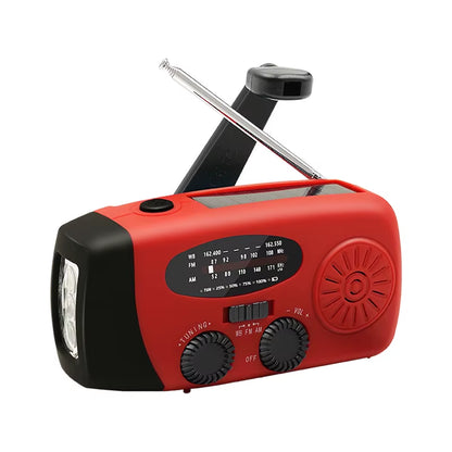 Emergency Radio AM FM with 2000Mah Battery Operated Radio Portable Power Bank Usb/Solar/Hand Crank Charging, SOS