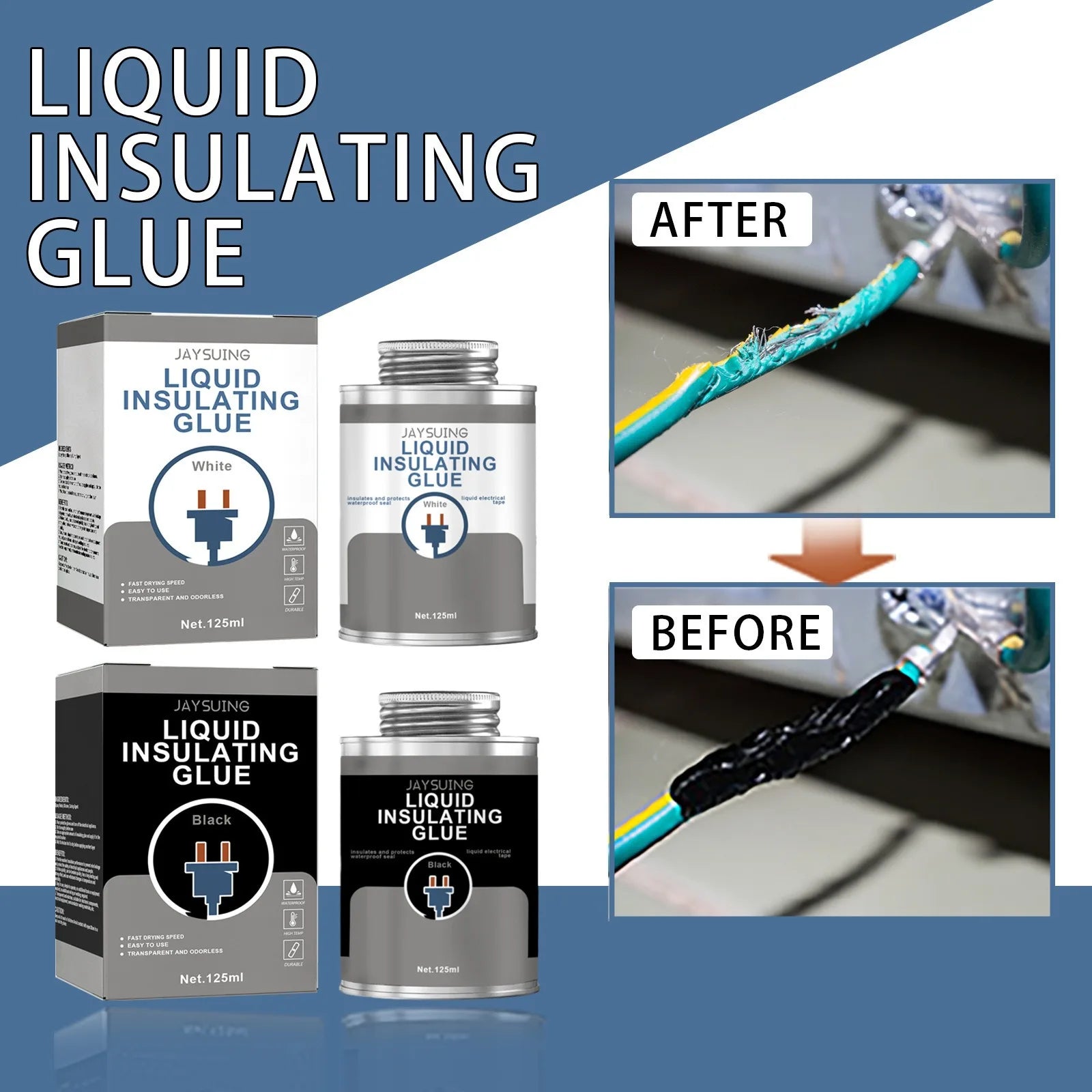 Jaysuing Insulating Glue Is Waterproof, Leakage-Proof, Durable, Durable, Transparent and Odorless Liquid Colloid with High Tempe