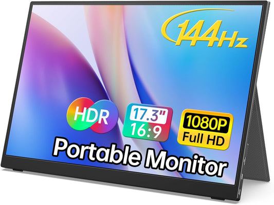 Portable Monitor 15.6Inch FHD 1080P USB C HDMI Gaming Ultra-Slim IPS Display W/Smart Cover & Speakers,Hdr Plug&Play, External Monitor for Laptop PC Phone Mac (15.6'' 1080P)
