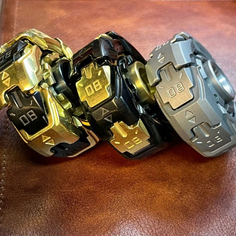 EDC Deformation Mecha Fidget Spinner Metal Alloy Anxiety Stress Relief Rotating Fingertip Gyro Decompression Office Desk Toy
