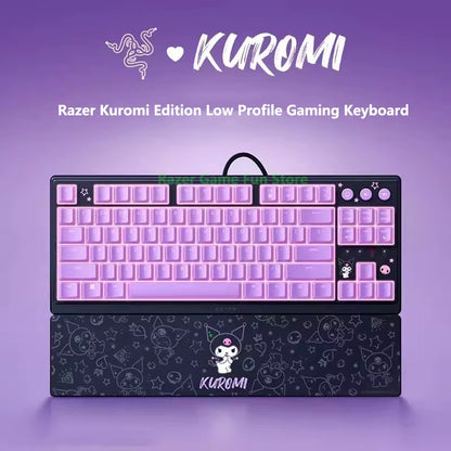 Sanrio Kuromi Edition Gaming Keyboard Dark Night Sweetheart Dual Wireless Mouse Kuromi Wired RGB Headset Compact Soundbar