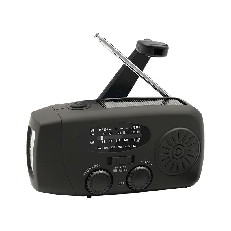 Emergency Radio AM FM with 2000Mah Battery Operated Radio Portable Power Bank Usb/Solar/Hand Crank Charging, SOS
