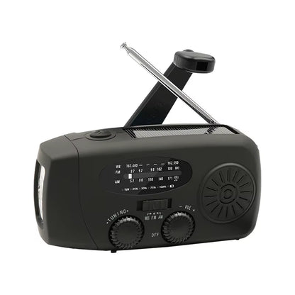 Emergency Radio AM FM with 2000Mah Battery Operated Radio Portable Power Bank Usb/Solar/Hand Crank Charging, SOS