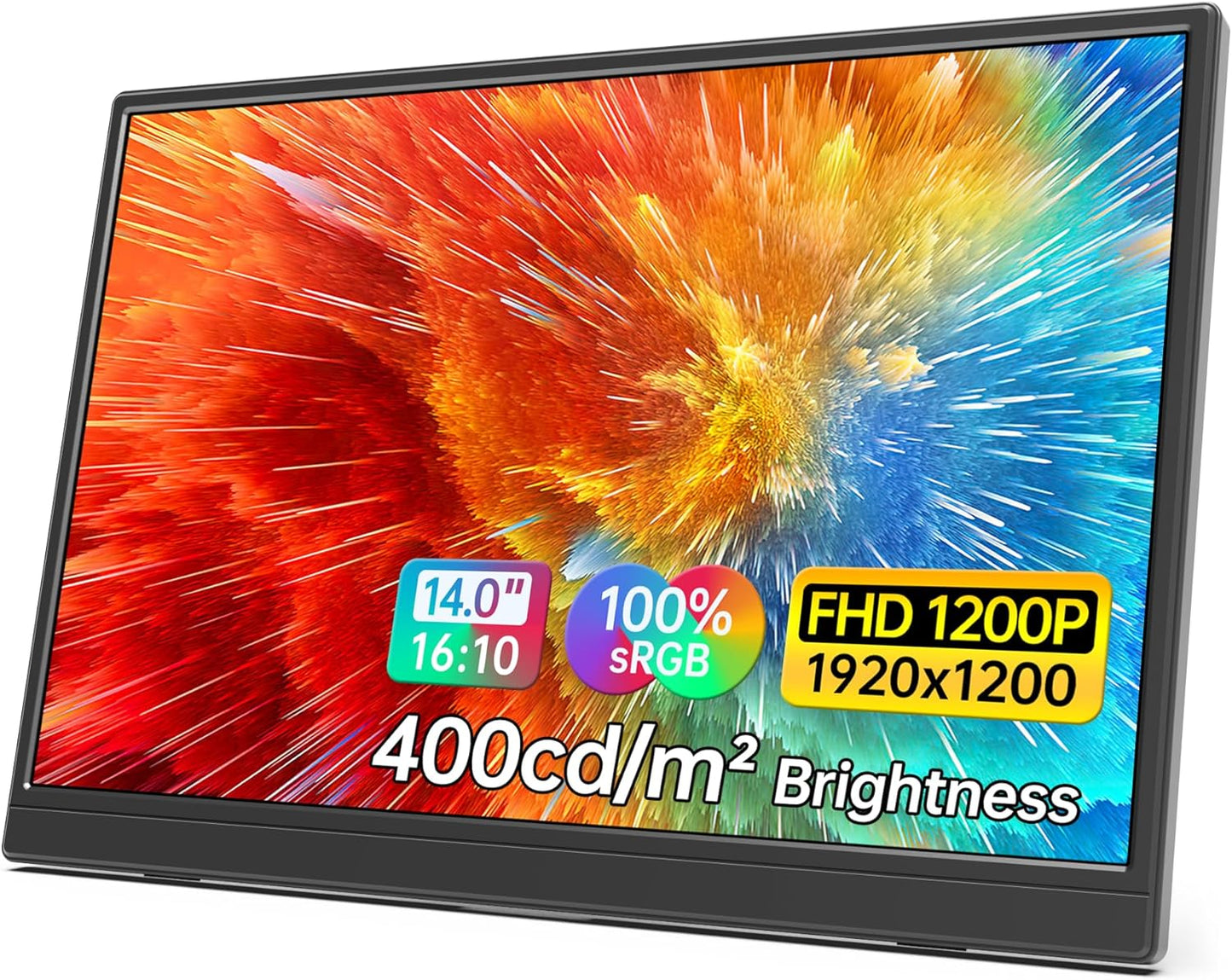 Portable Monitor 15.6Inch FHD 1080P USB C HDMI Gaming Ultra-Slim IPS Display W/Smart Cover & Speakers,Hdr Plug&Play, External Monitor for Laptop PC Phone Mac (15.6'' 1080P)