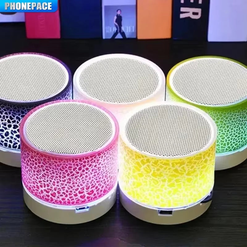Mini Portable Bluetooth Speaker Supports USB/TF Card Bluetooth Connection Colorful LED Changing Light Compact Wireless Speaker