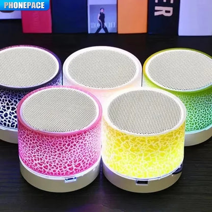 Mini Portable Bluetooth Speaker Supports USB/TF Card Bluetooth Connection Colorful LED Changing Light Compact Wireless Speaker