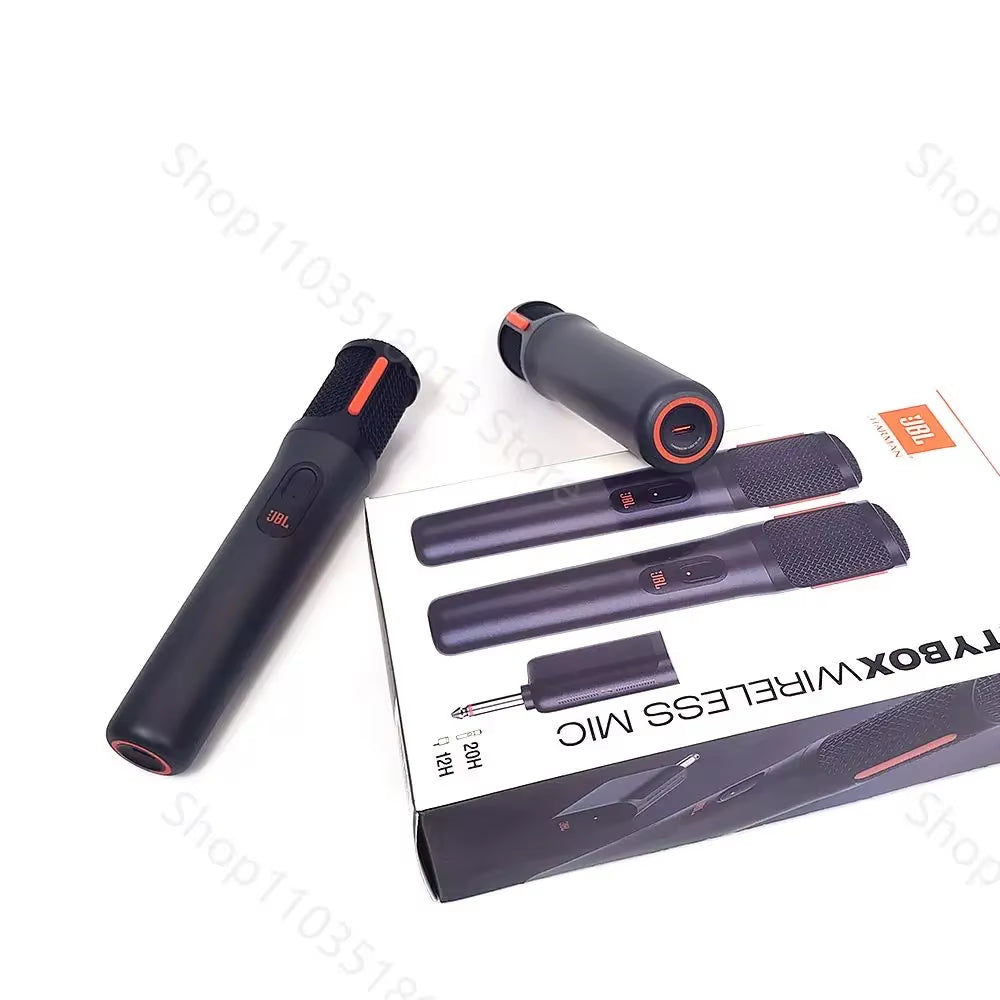 Digital Partybox PB UHF Wireless Rechargeable Portable Microphone System with Dual-Channel Receiver Voice Crisp Sound