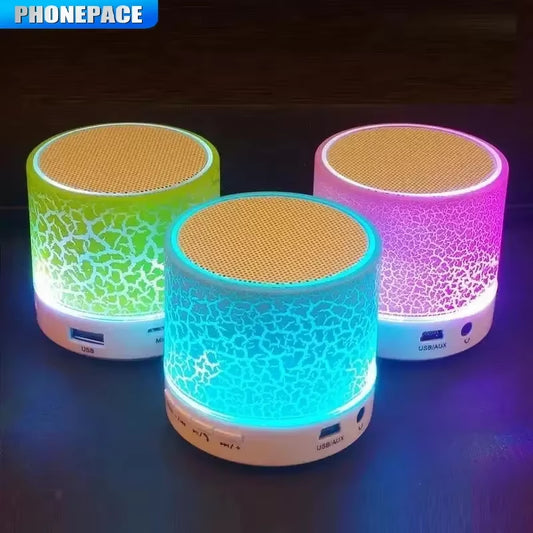 Mini Portable Bluetooth Speaker Supports USB/TF Card Bluetooth Connection Colorful LED Changing Light Compact Wireless Speaker