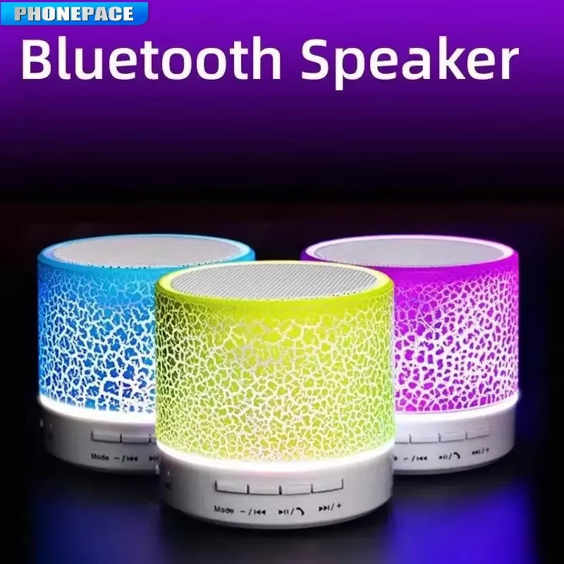 Mini Portable Bluetooth Speaker Supports USB/TF Card Bluetooth Connection Colorful LED Changing Light Compact Wireless Speaker