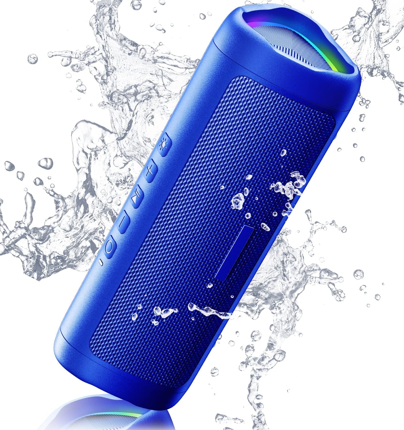 Bluetooth Speaker Stocking Stuffers for Men Women Teens Boys Girls: Portable Wireless, IPX5 Waterproof, White Elephant Gifts for Adults, up to 20H Playtime, TWS Pair, for Home/Party/Outdoor (Black)