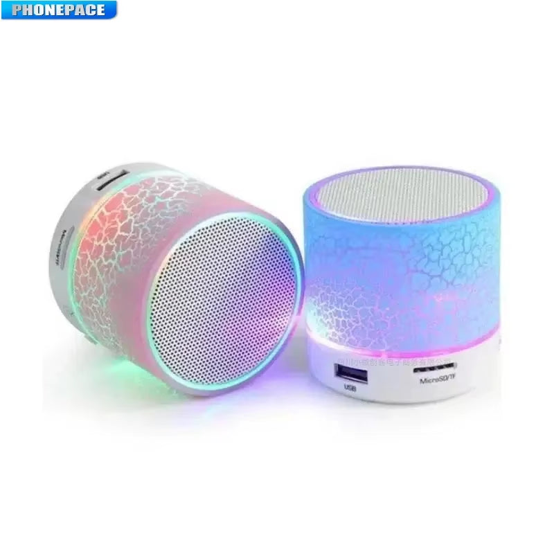 Mini Portable Bluetooth Speaker Supports USB/TF Card Bluetooth Connection Colorful LED Changing Light Compact Wireless Speaker