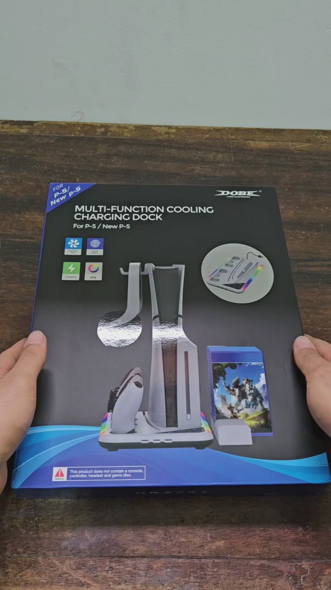 Suporte de Refrigeração PS5 Slim/Pro — Carregador para 2 Controles e RGB