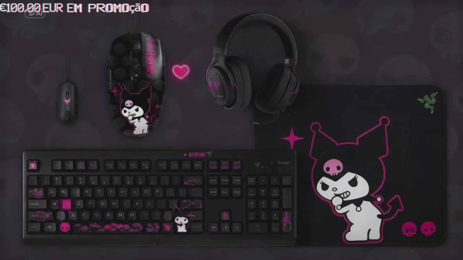 Conjunto Gamer Sanrio Kuromi Edition Dark Night